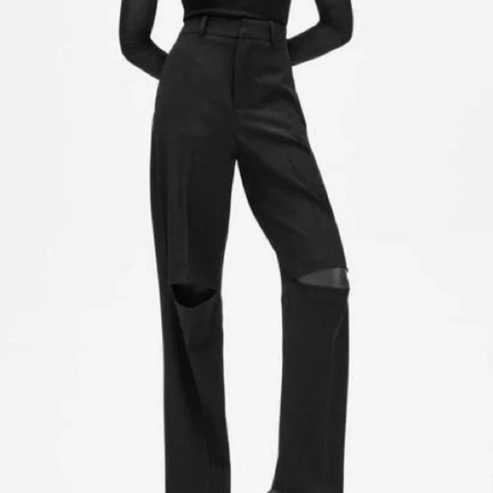 Zara Black Knee Cut-Out Trousers